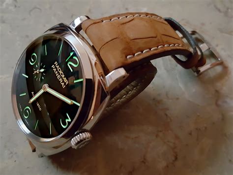 orange strap watch panerai alligator